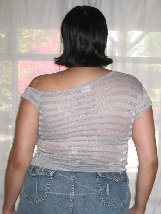 Silver Sparkly Asymmetrical Baby T