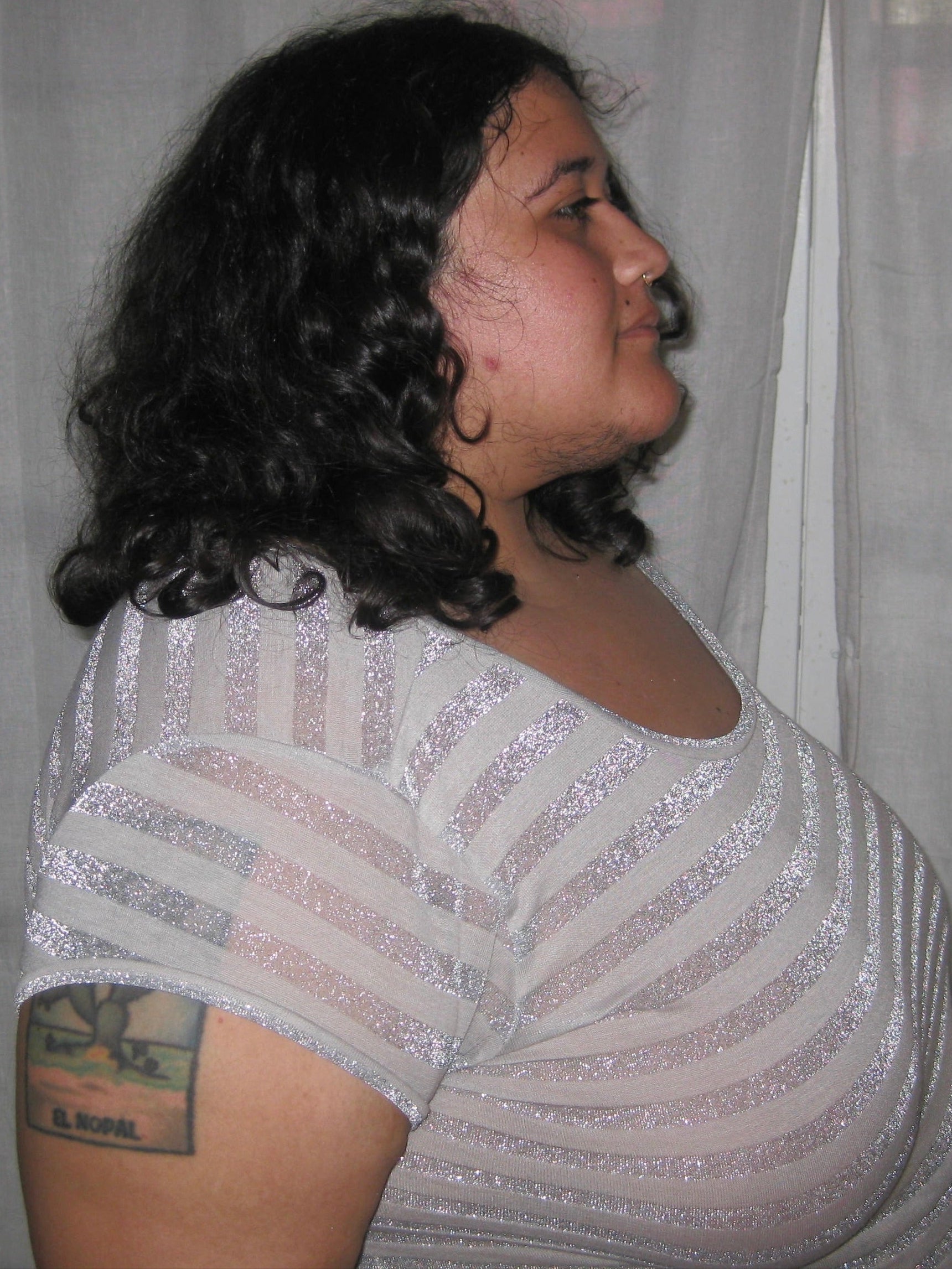 Silver Sparkly Asymmetrical Baby T
