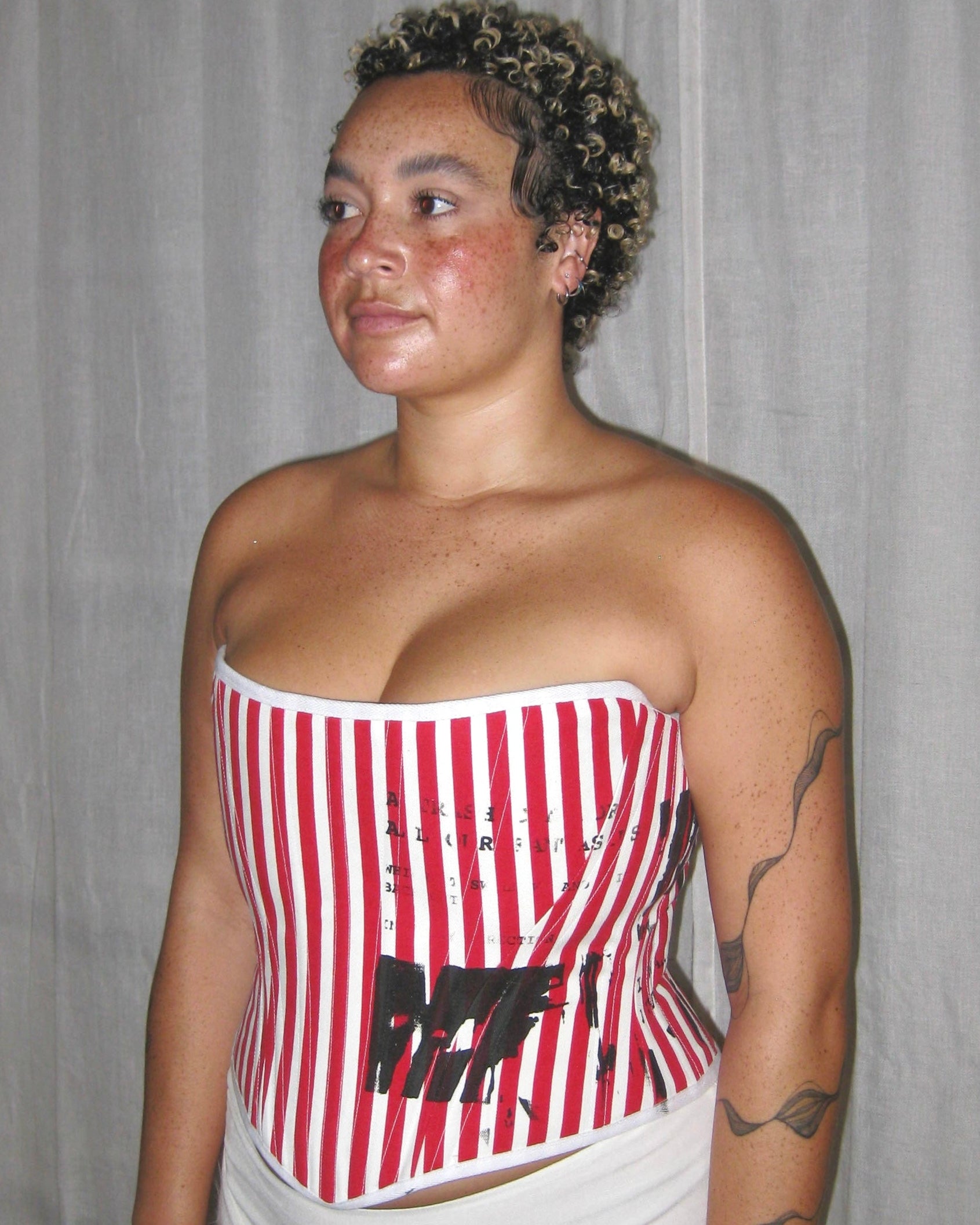 Striped Strapless Corset