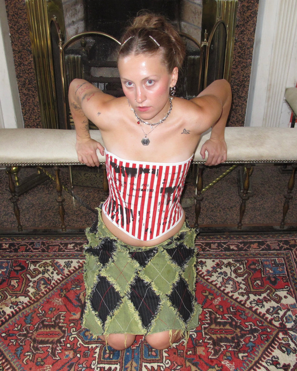Striped Strapless Corset