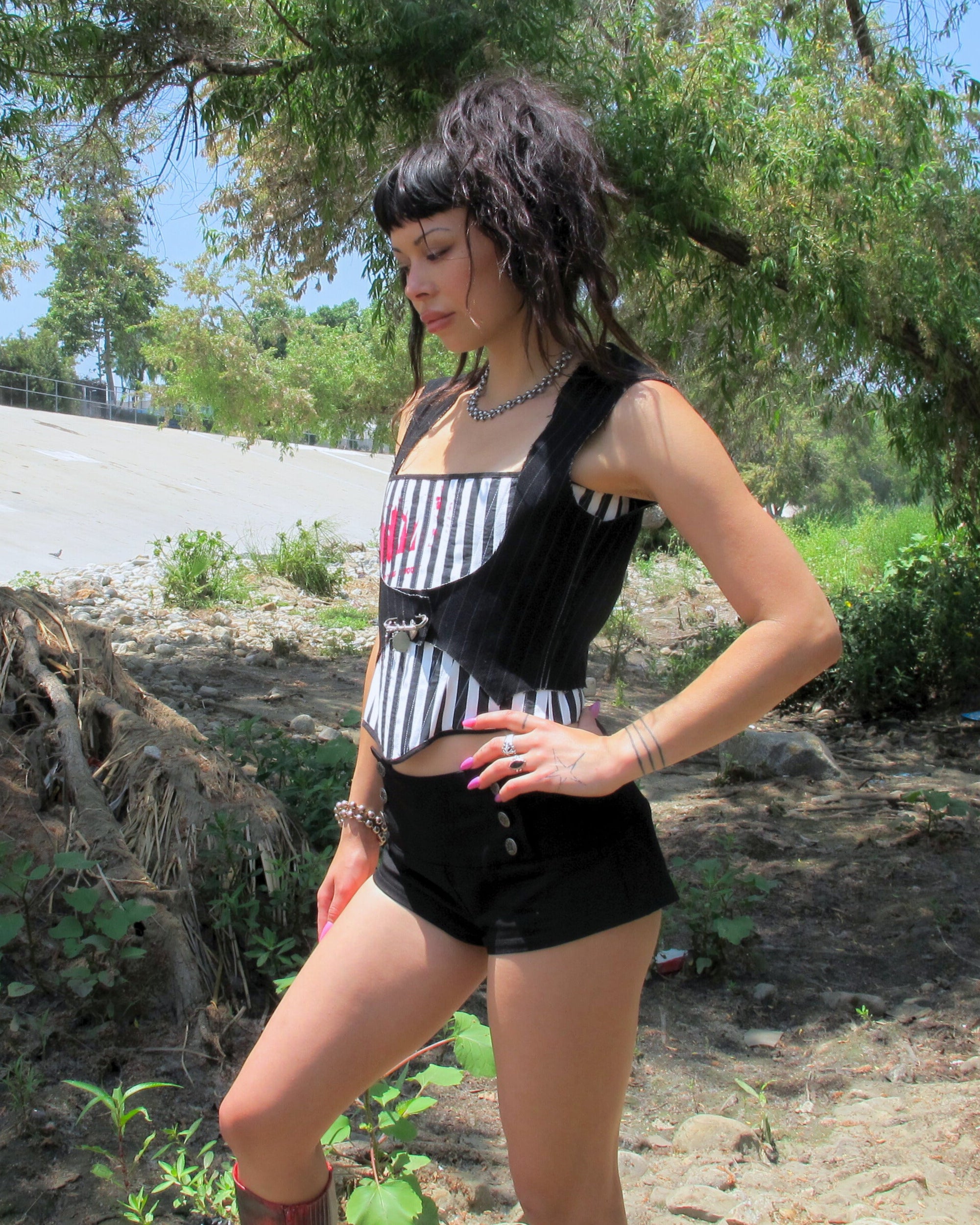 Striped Strapless Corset